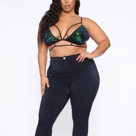 Fashion Nova Sequin Bralette Size 2x - Picture 2 of 3